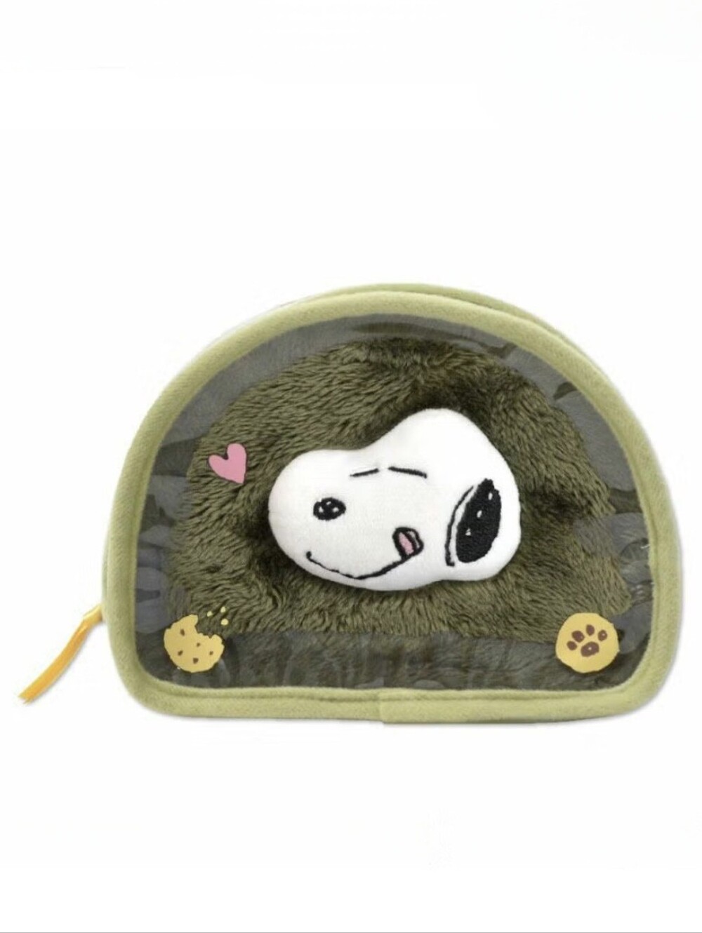 Peanuts Snoopy Plush Accessories Makeup Pouch Green White - Picture 9 of 9